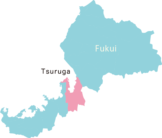 福井県の中のつるがの位置を示す地図